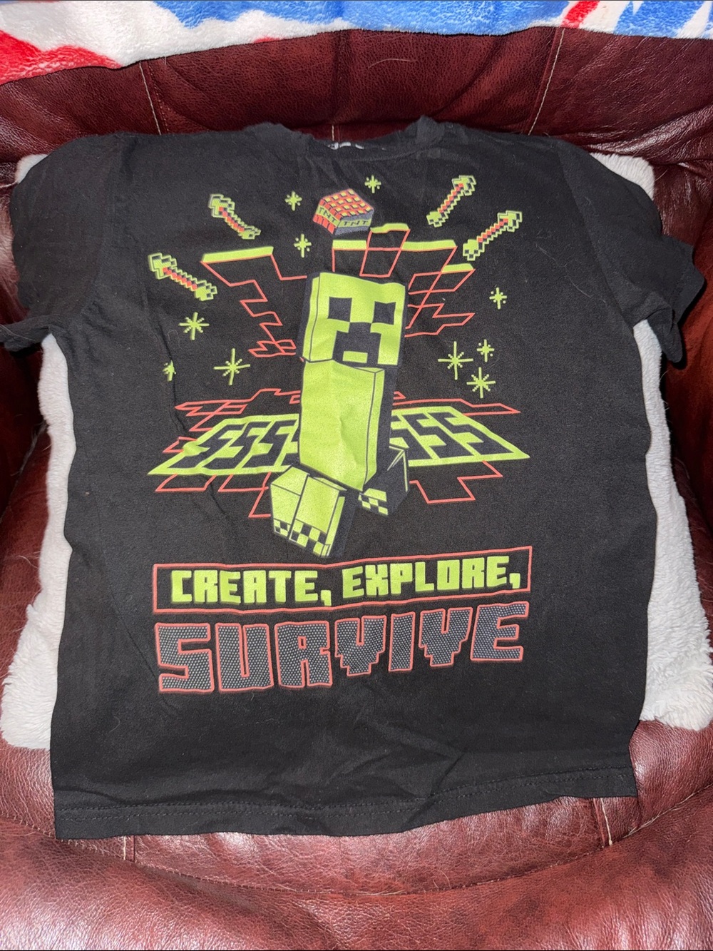 Kids Minecraft Creeper Graphic Tee - Create, Explore, Survive